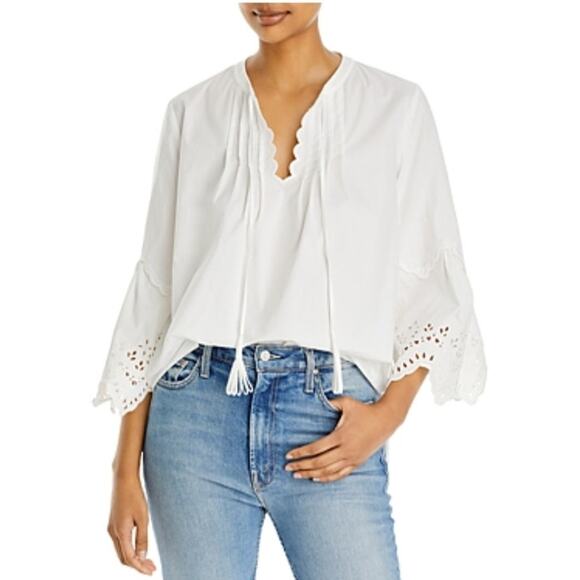Kobi Halperin Mirri Eyelet Sleeve Top Womens Sz Small - Picture 1 of 7